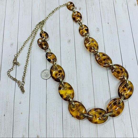 Tortoise Shell Link Necklace - Picture 1 of 2